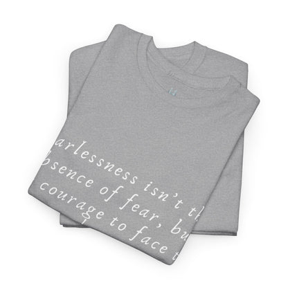Detail of Tear-Away Label on Fearlessness T-Shirt