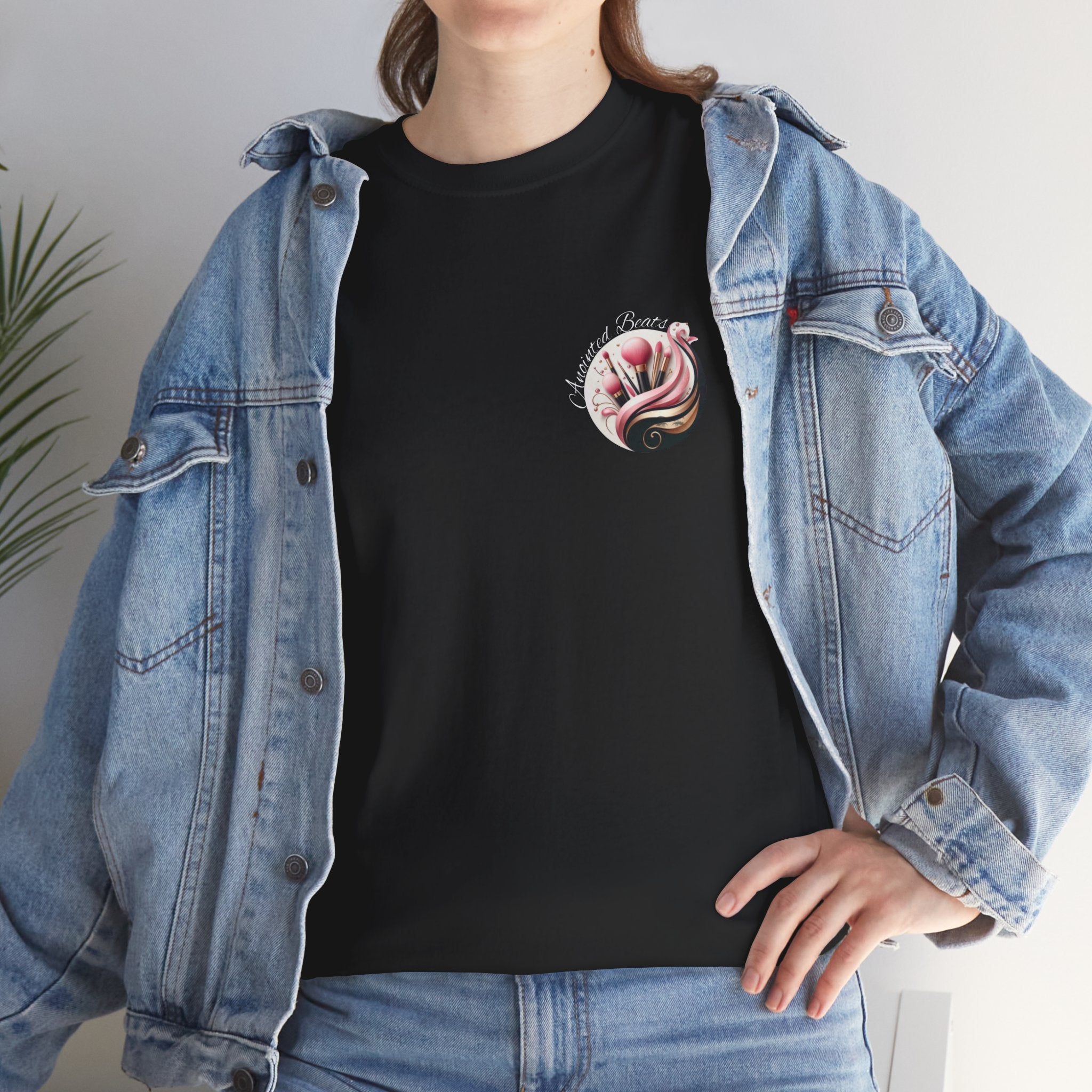 Anointed Beats Makeup Artist, MUA Pro T-shirt - Black or Pink