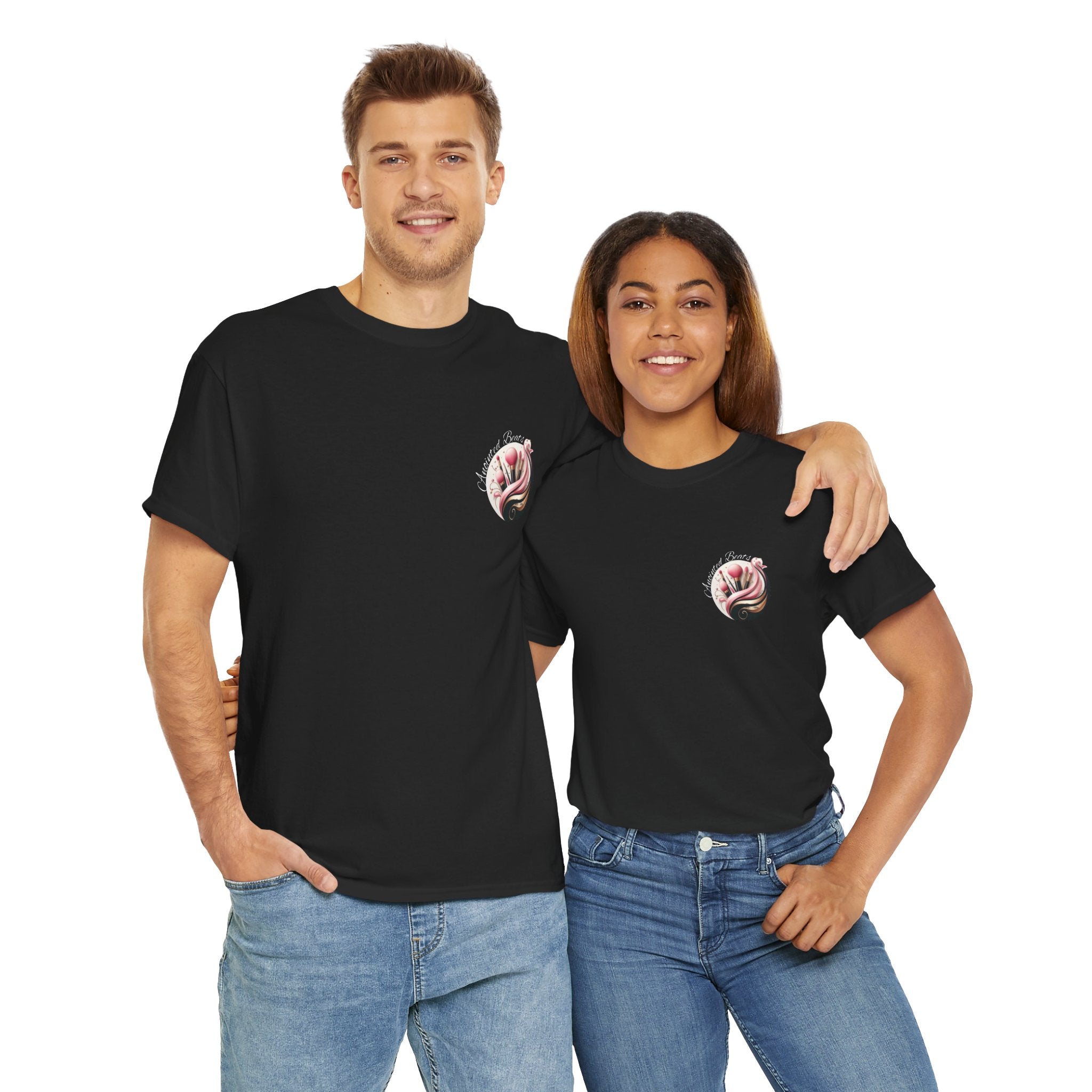 Model Wearing Anointed Beats Makeup Artist T-Shirt Black