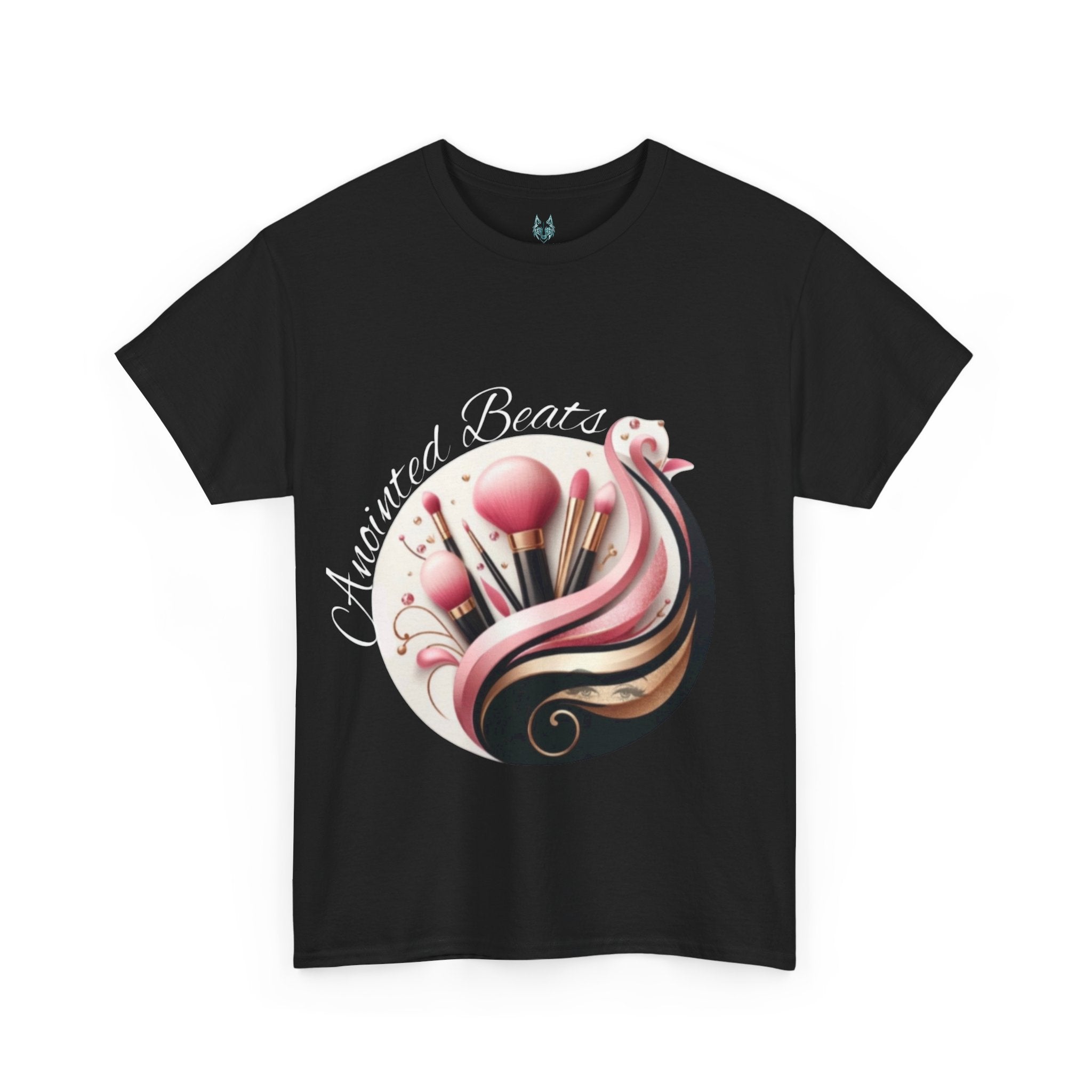 Anointed Beats MUA Pro T-Shirt Flat Lay – Black