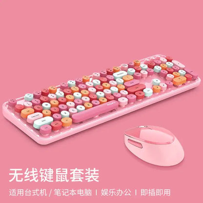 Wireless Candy Color Round Keycap Keyboard Set